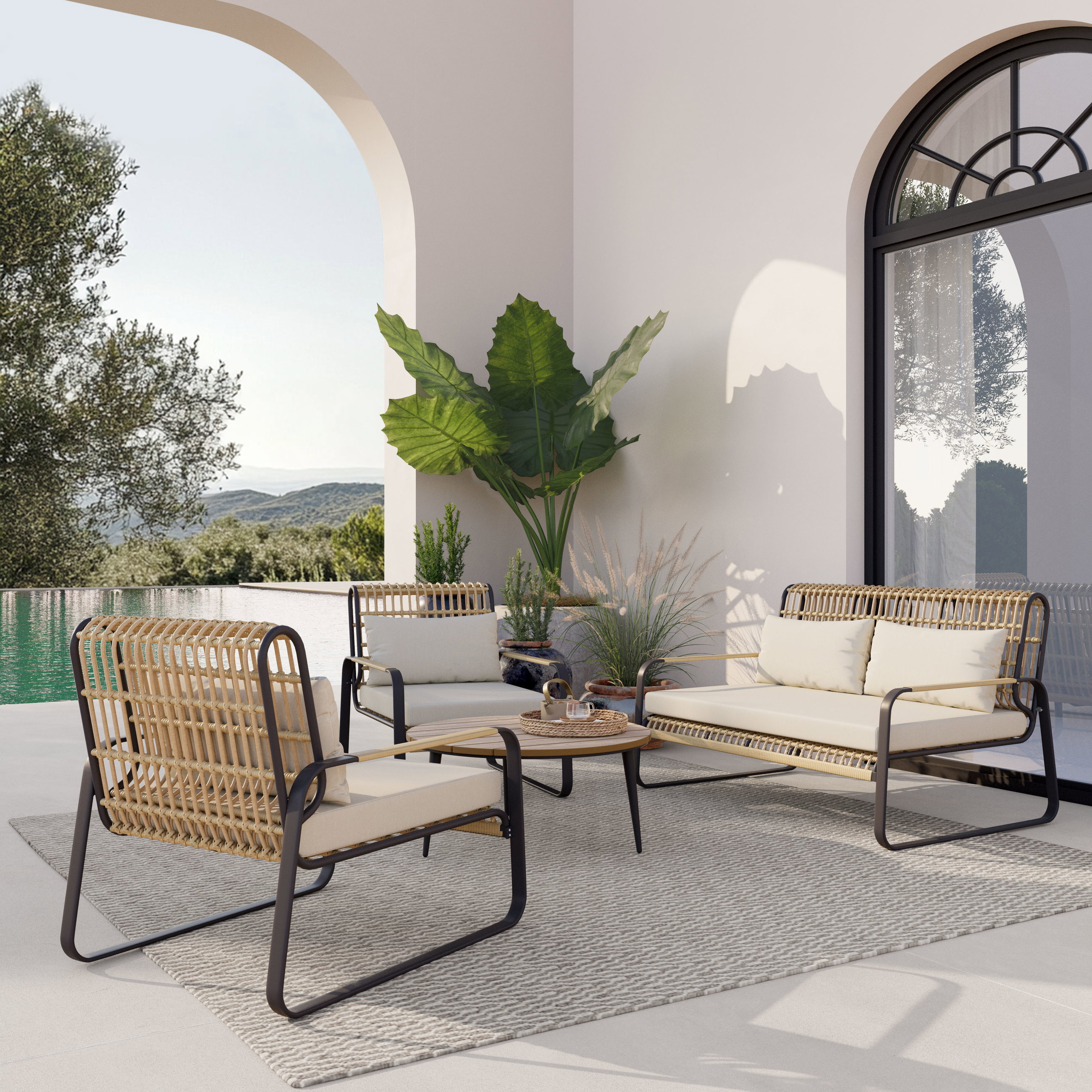 Big Lattice Lounge Compact, rond