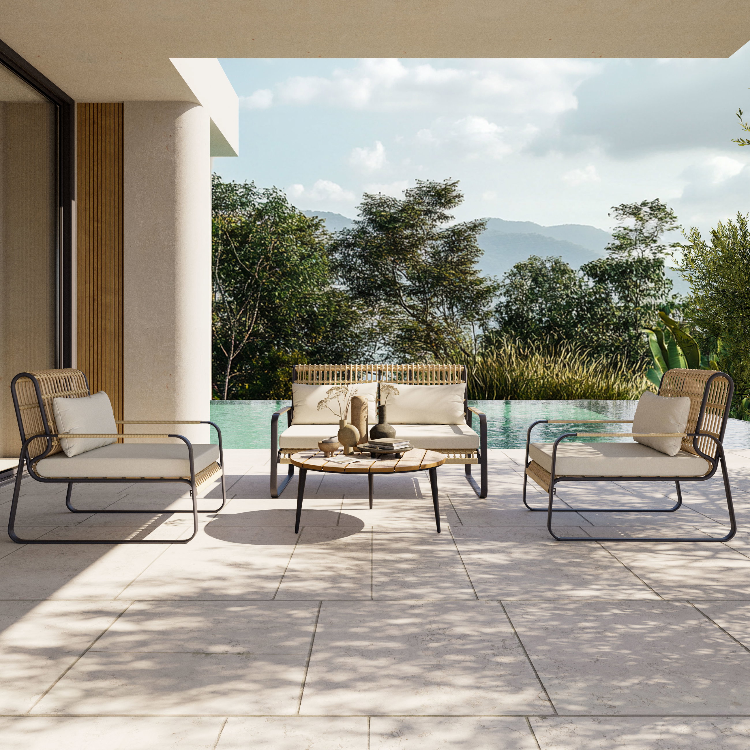 Big Lattice Lounge Compact, rond