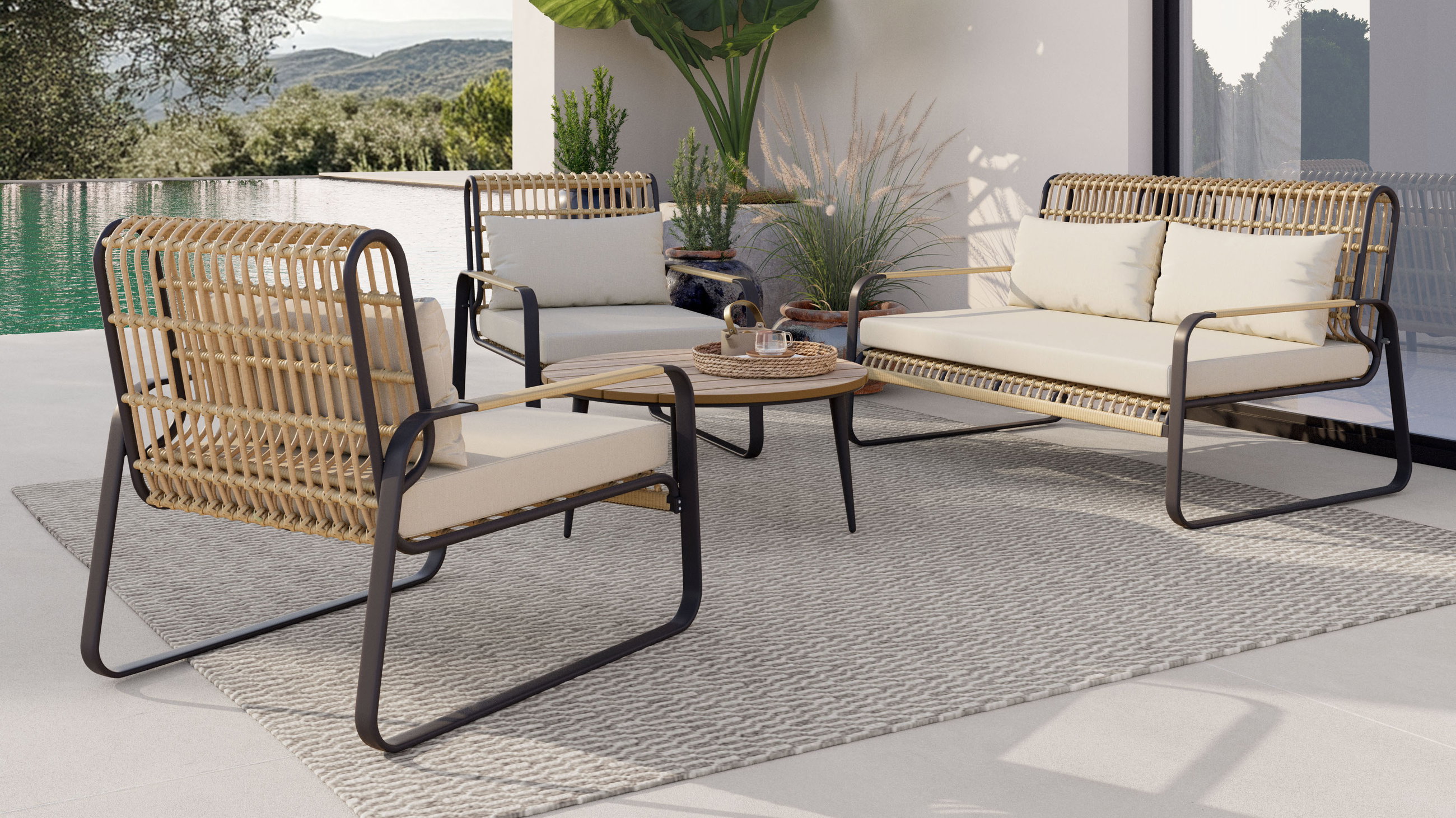 Big Lattice Lounge Compact, rond