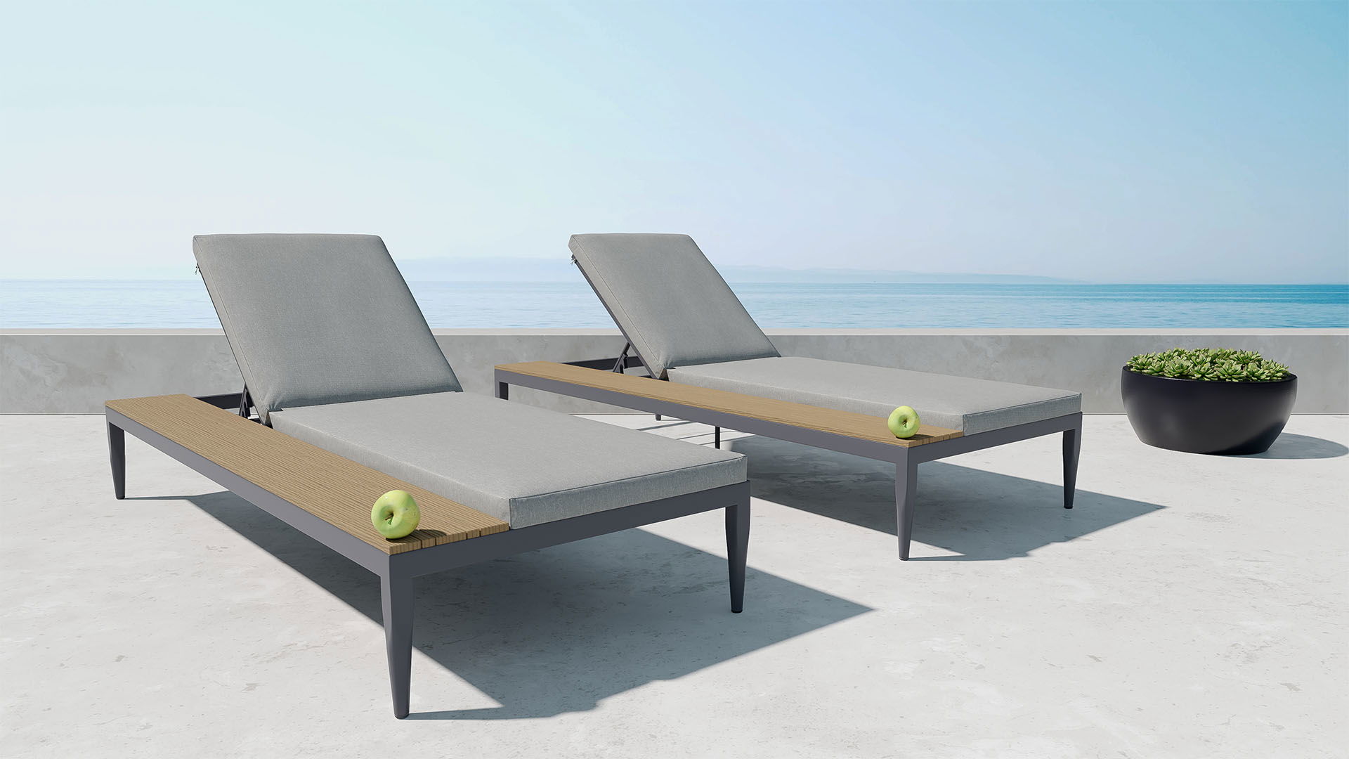 Silas Sun Lounger Set (anthracite)