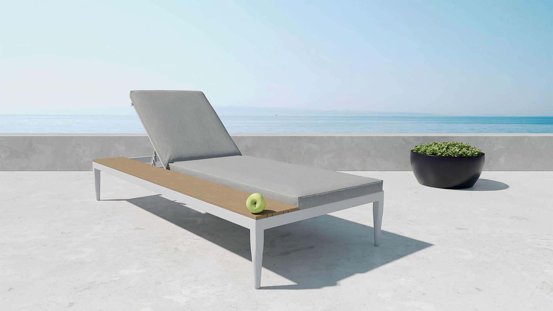 Silas Sun Lounger Compact (blanc)